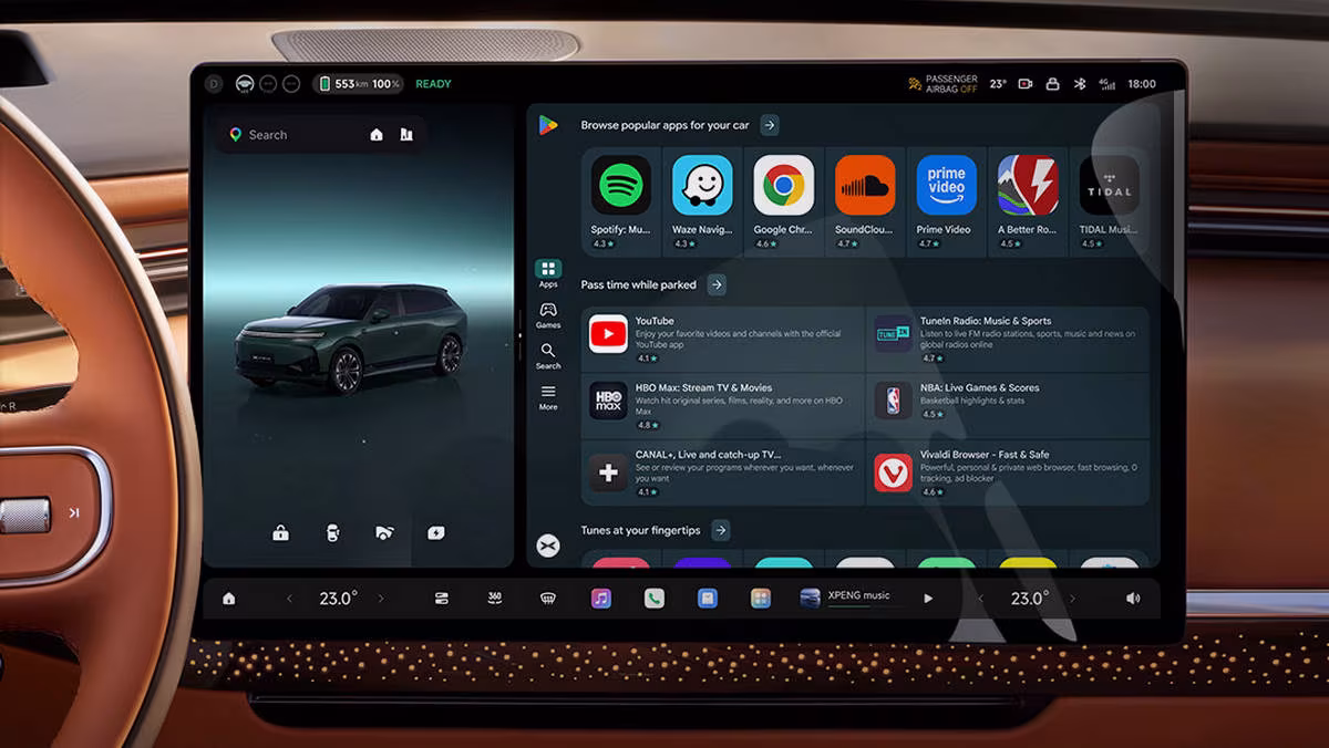 A Xpeng vai integrar a Google Play nos seus carros a partir do início de 2027, mas ainda não diz em que modelos nem em que mercados